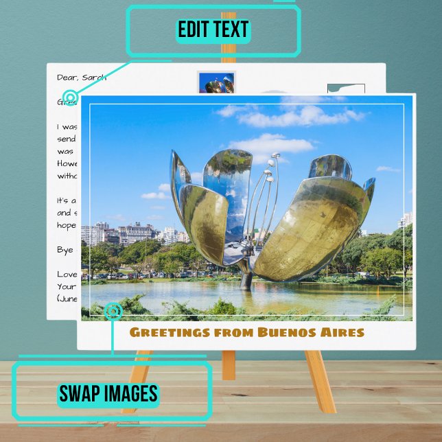 Flower Sculpture of Buenos Aires Argentina Postcard (Please enjoy our design and see the others in the collection.)