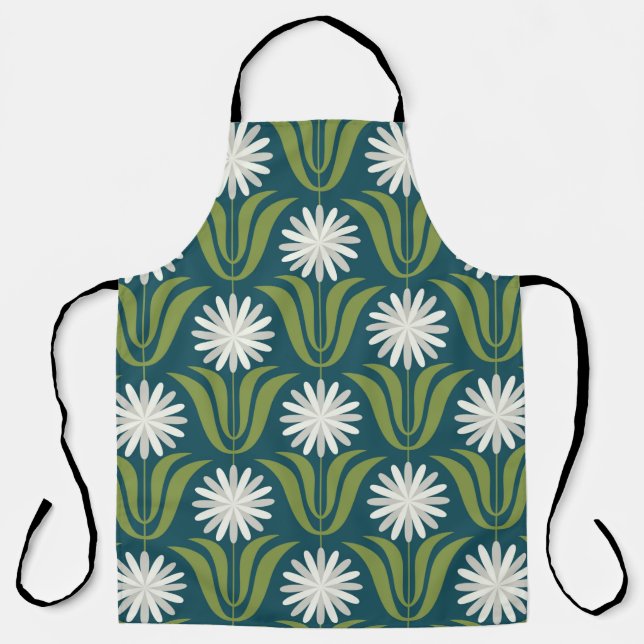 Flower seamless pattern design. Scandinavian style Apron (Front)