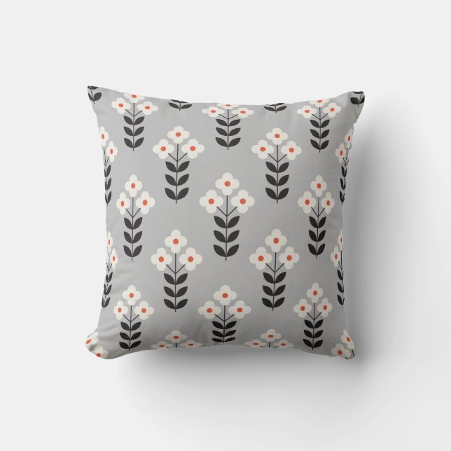Flower seamless pattern design. Scandinavian style Cushion (Front)