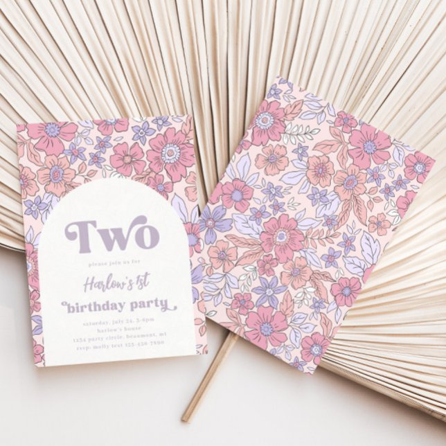 Flower Second Birthday Invitation | Wildflower (Creator Uploaded)