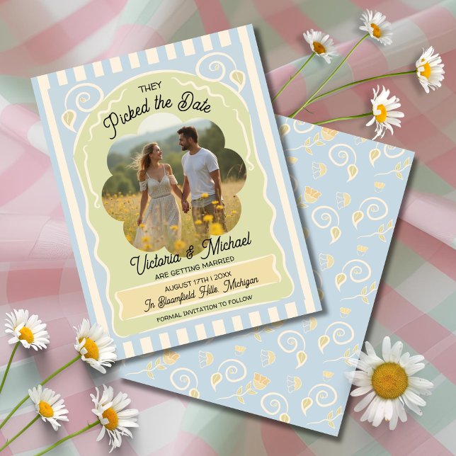 Flower Seed Packet Hand Drawn Save the Date Photo (Creator Uploaded)