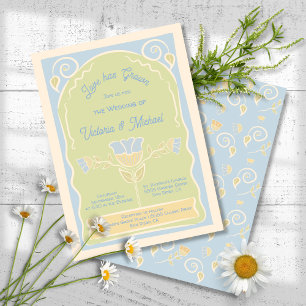 Flower Seed Packet Hand Drawn Wedding Invitation