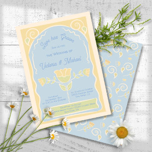 Flower Seed Packet Hand Drawn Wedding Invitation