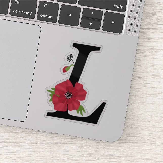 Flower set, monogram L, letter L, flowers, monogra (Detail)