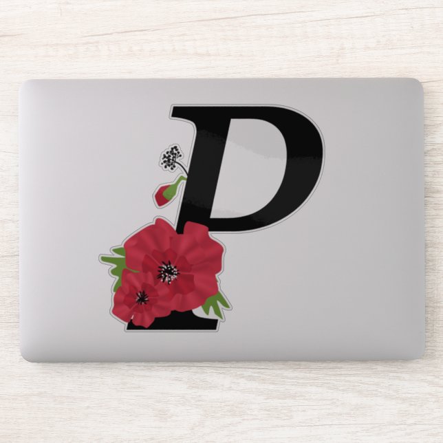 Flower set, monogram P, letter P, flowers, monogra (Computer)