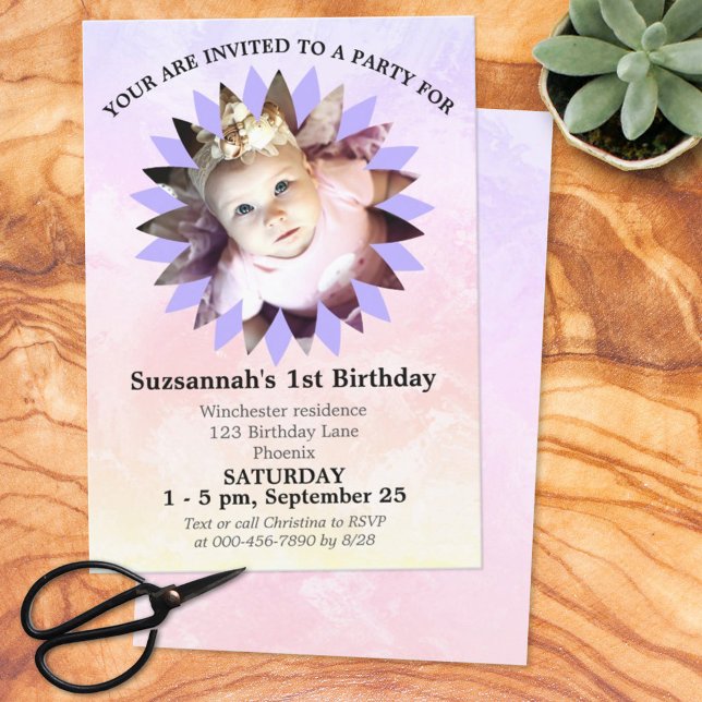 Flower Shape Photo Pastel Watercolor Template (Creator Uploaded)