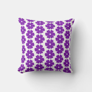 Flower Shape Plaid Purple Pink Cushion