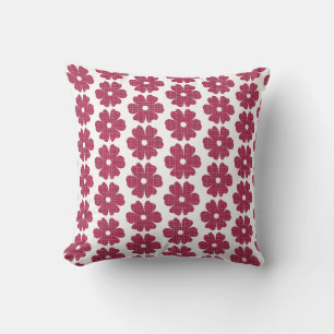 Flower Shape Plaid Red Pink Cushion