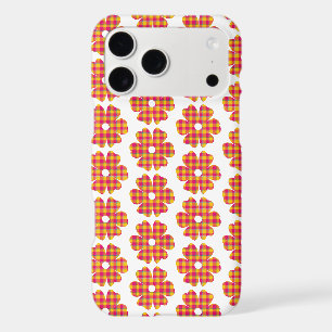 Flower Shape Plaid Yellow Orange Pink iPhone Case
