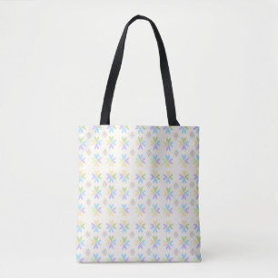 flower shapes in soft rainbow colours tote bag