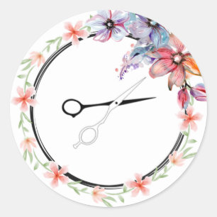 Flower Shears Classic Round Sticker