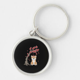 Flower shiba inu cute animal product key ring
