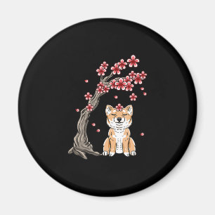 Flower shiba inu cute animal product magnet