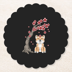 Flower shiba inu cute animal product paper coaster