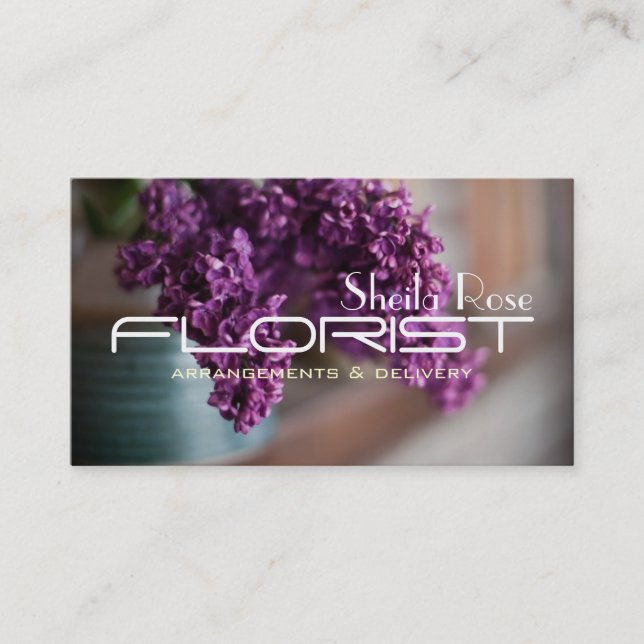 Flower Shop Delivery Florist Business Card (Front)
