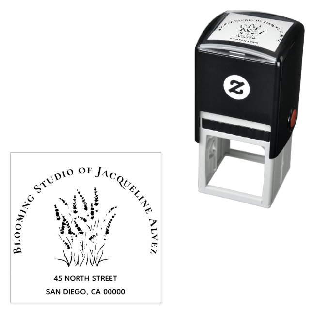 Flower Shop Lavender Business Self-inking Stamp (In Situ)