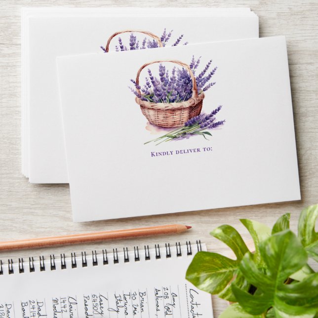 Flower Shop Lavender Custom Business Envelope (Stacked)
