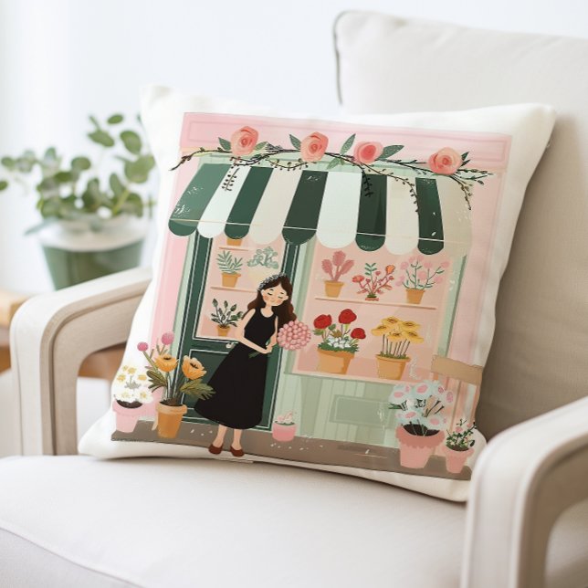 Flower Shop Pillow, Floral Art Cushion (Creator Uploaded)