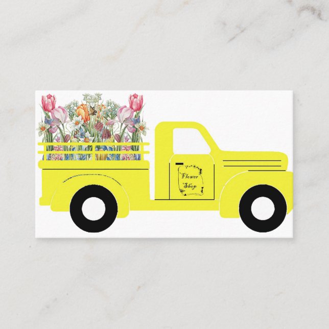 Flower shop truck business card (Front)