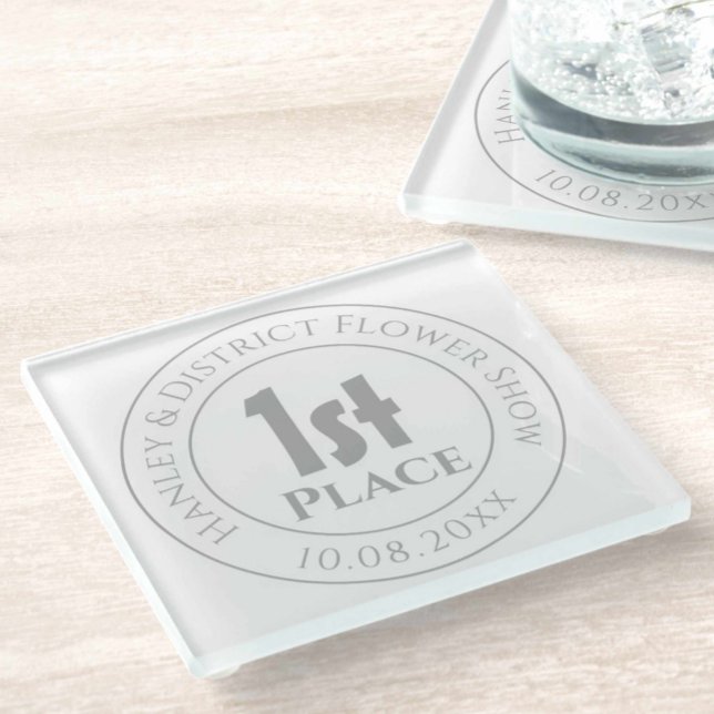 Flower Show 1st Prize Trophy Award Glass Coaster (Creator Uploaded)