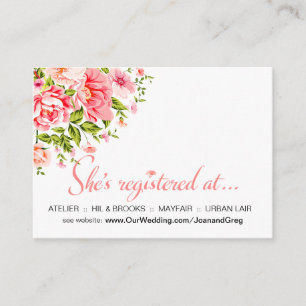 Flower Shower Registration Insert baby pink