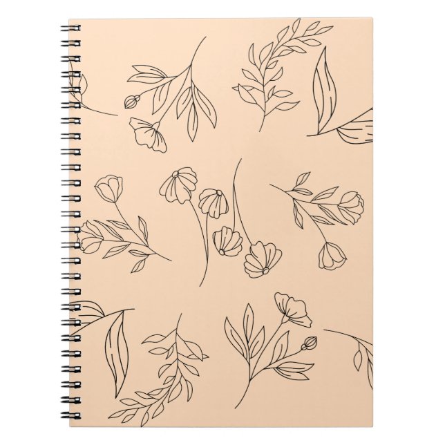 Flower silhouette pattern notebook (Front)