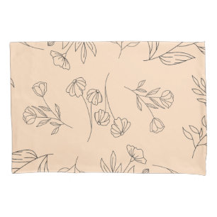 Flower silhouette pattern pillowcase