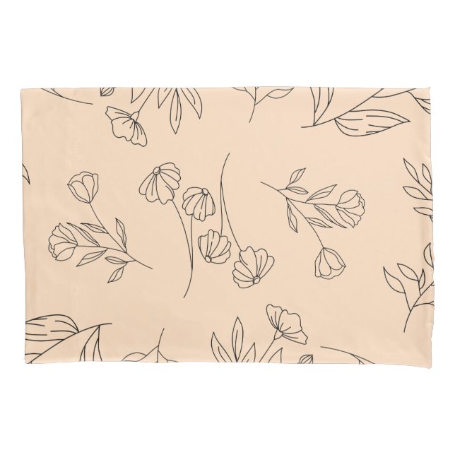 Flower silhouette pattern pillowcase (Front)