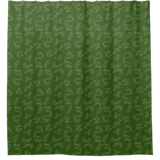 Flower silhouette pattern shower curtain (Front)