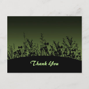 Flower Silhouettes Thank You Postcard