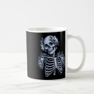Flower Skeleton Floral Skull Halloween Gothic Occu Coffee Mug