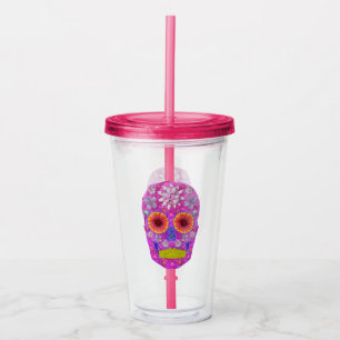 Flower Skull 2 Acrylic Tumbler