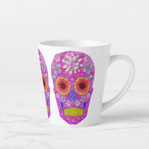 Flower Skull 2 Latte Mug