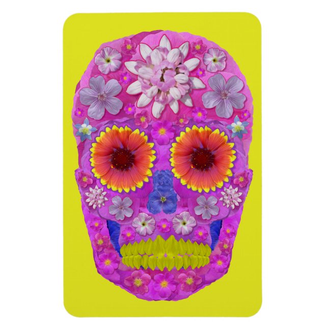 Flower Skull 2 Magnet (Vertical)
