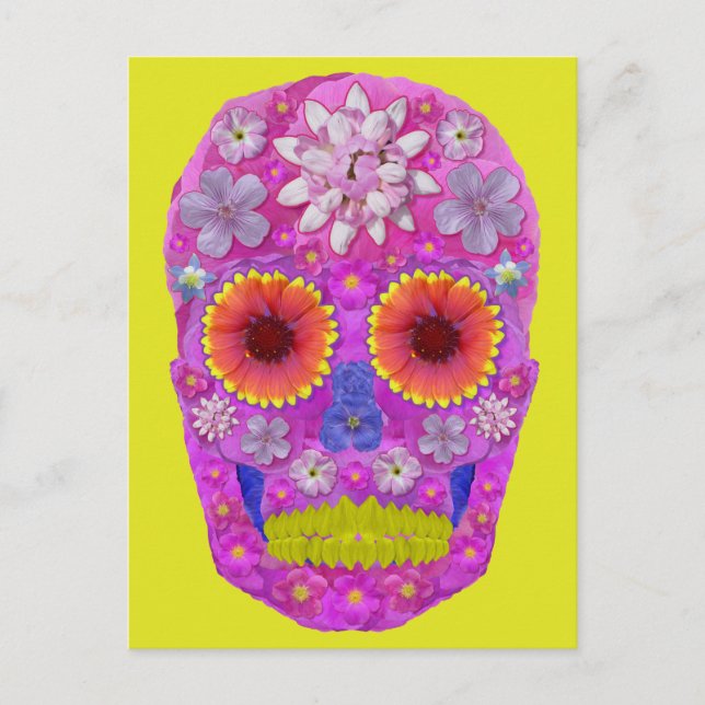 Flower Skull 2 Postcard (Front)