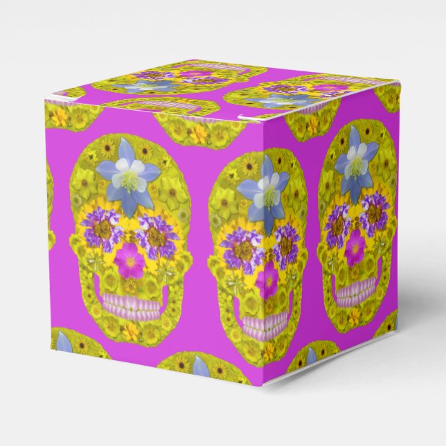 Flower Skull 3 Favour Box (Front Side)