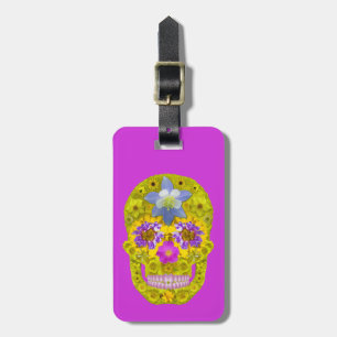 Flower Skull 3 Luggage Tag