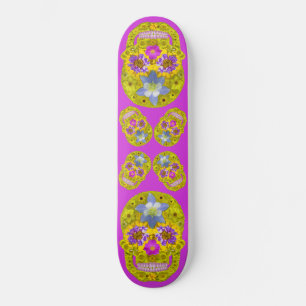 Flower Skull 3 Skateboard