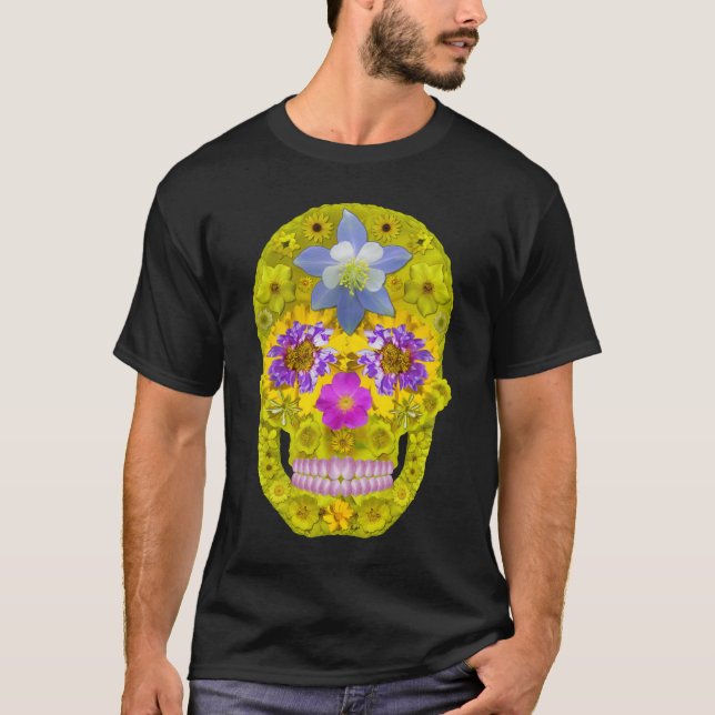 Flower Skull 3 T-Shirt (Front)
