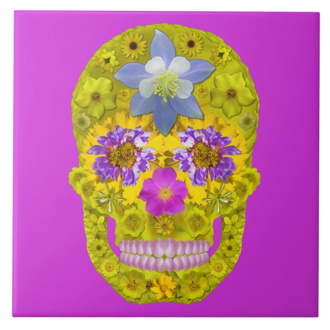 Flower Skull 3 Tile (Front)