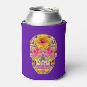 Flower Skull 4 - Tropical Can Cooler