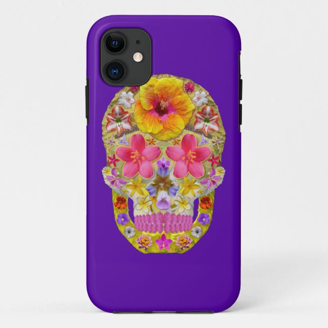 Flower Skull 4 - Tropical Case-Mate iPhone Case (Back)