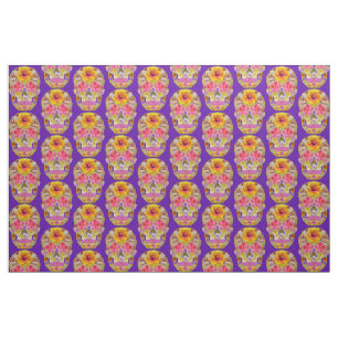 Flower Skull 4 - Tropical Fabric
