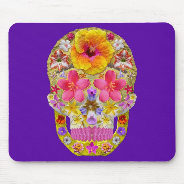 Flower Skull 4 - Tropical Mouse Pad (Front)
