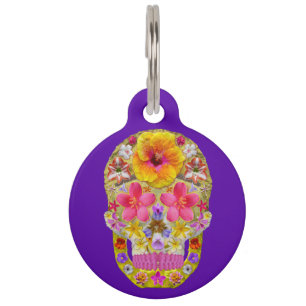 Flower Skull 4 - Tropical Pet Tag