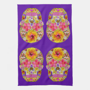 Flower Skull 4-Tropical Tea Towel