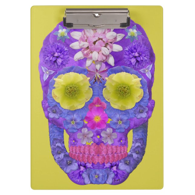 Flower Skull 5 Clipboard (Front)