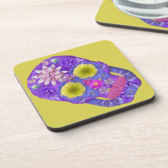 Flower Skull 5 Coaster (Left Side)