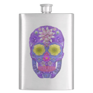Flower Skull 5 Hip Flask