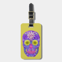 Flower Skull 5 Luggage Tag